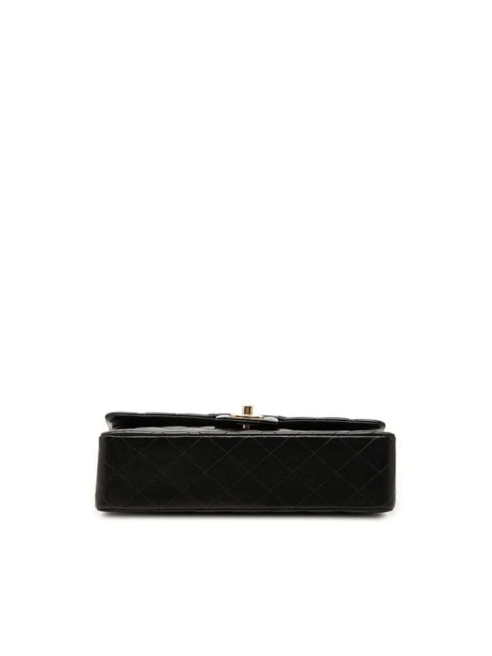 Chanel CC Logo Double Flap Quilted 25 Chain Shoulder Bag Black Lambskin